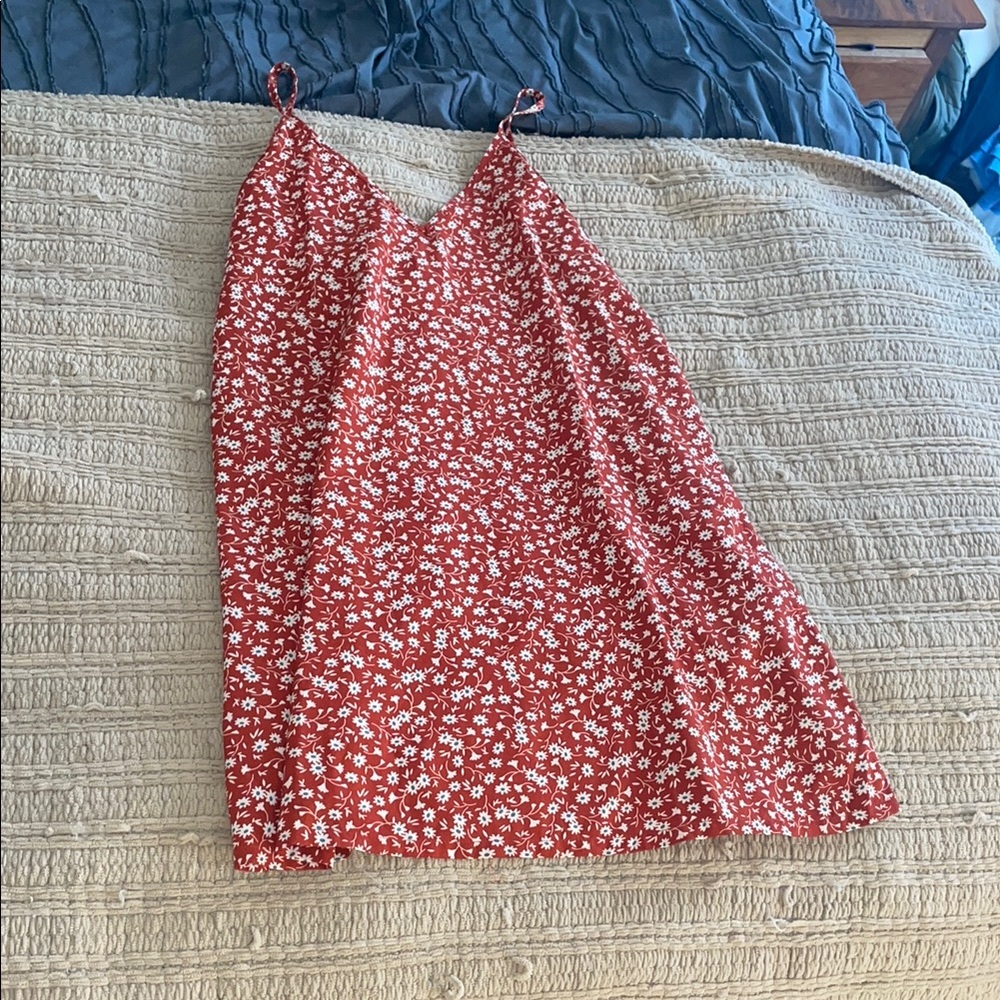 Red Floral Slip Dress